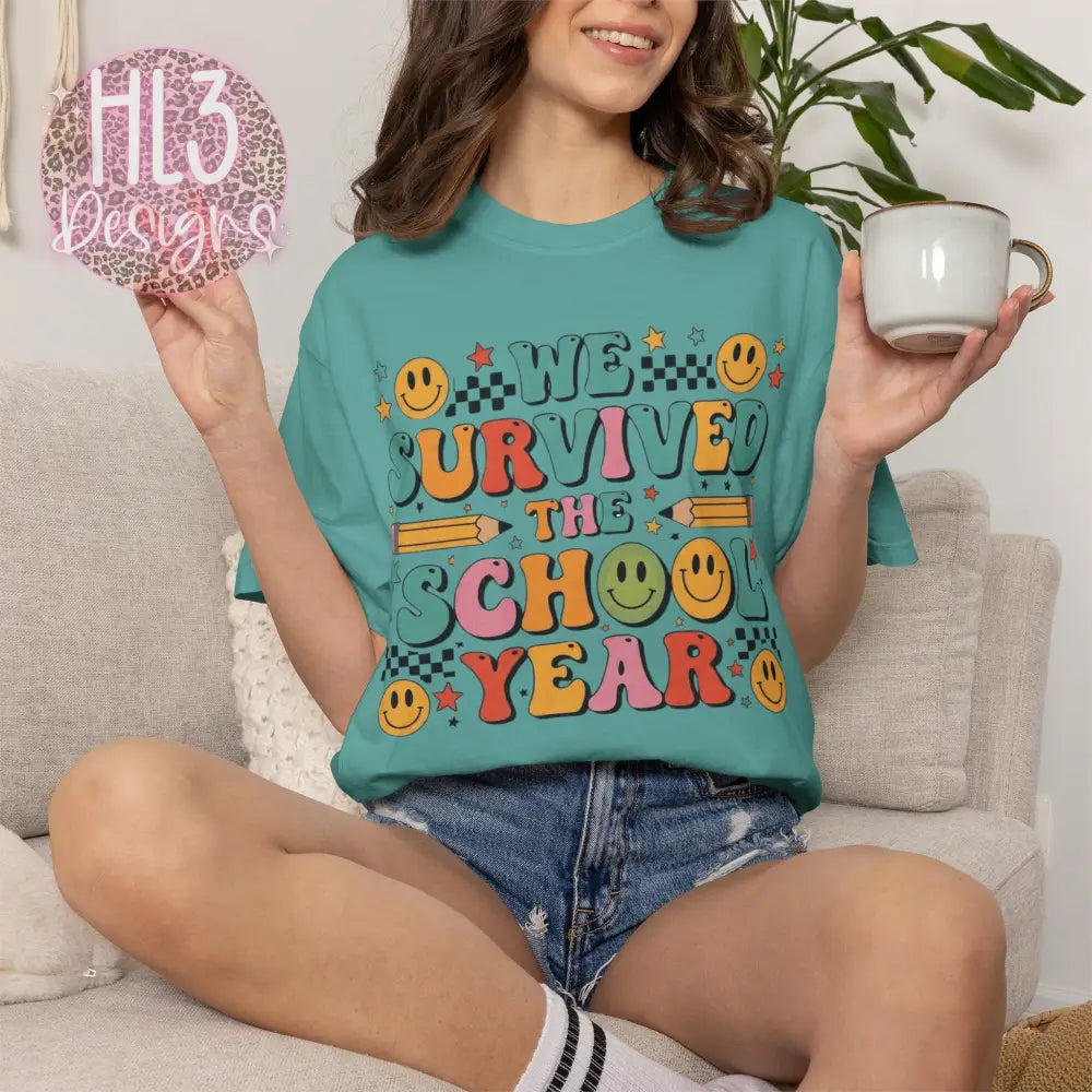End Of School Tee - Comfort Color - Seafoam / S - T-Shirt