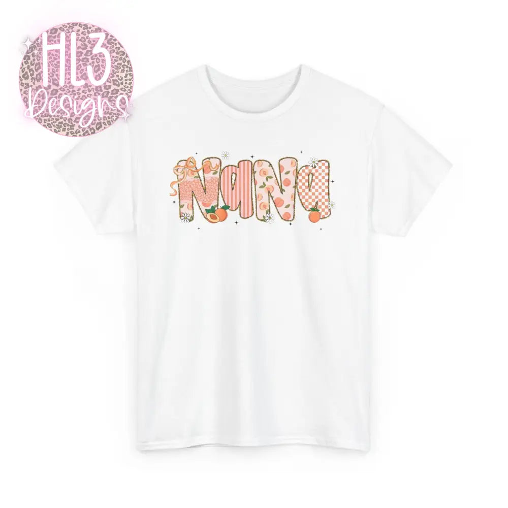 Nana Peach Tee - White / S - T-Shirt