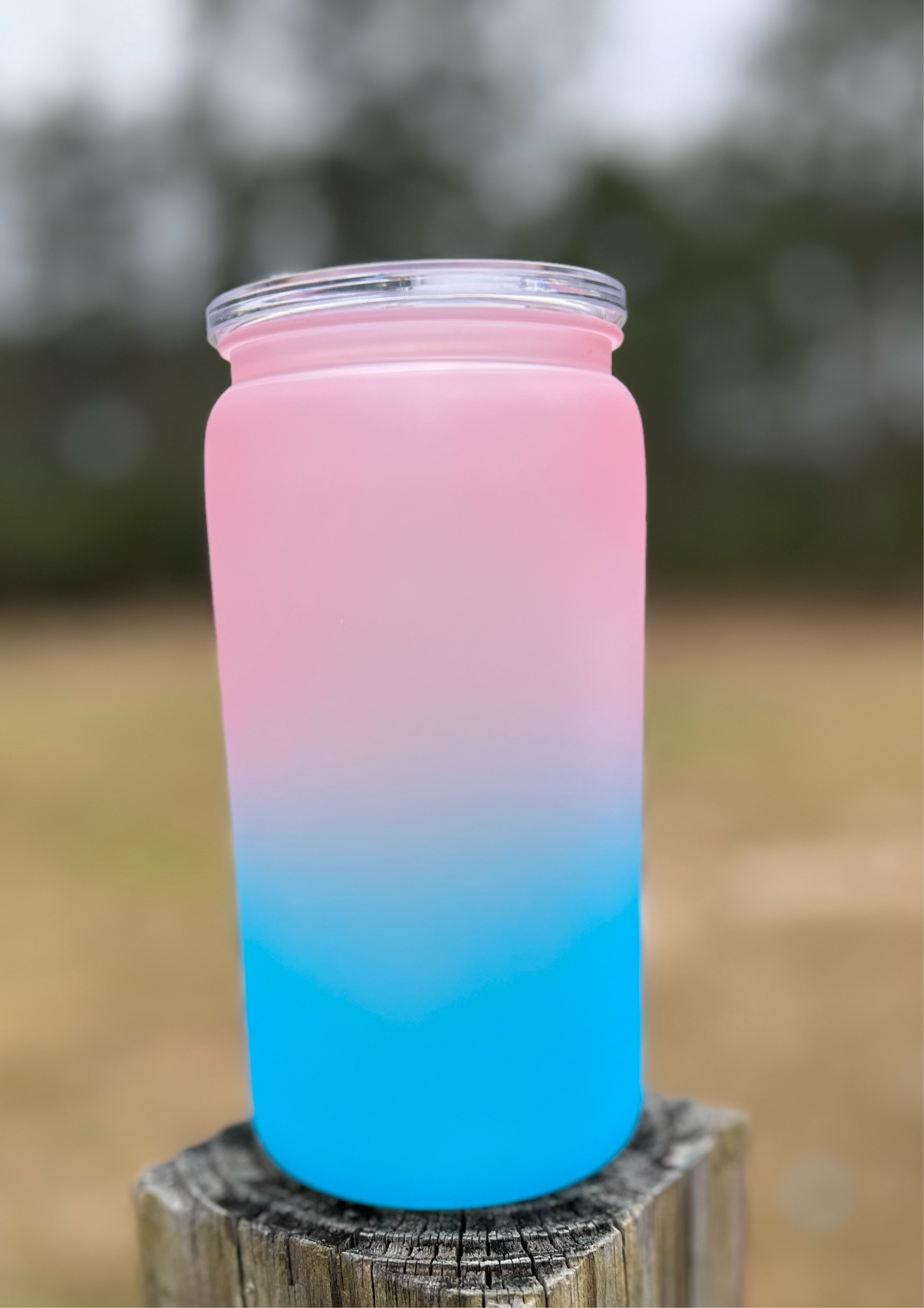 Ombré Pink & Blue Plastic Cup