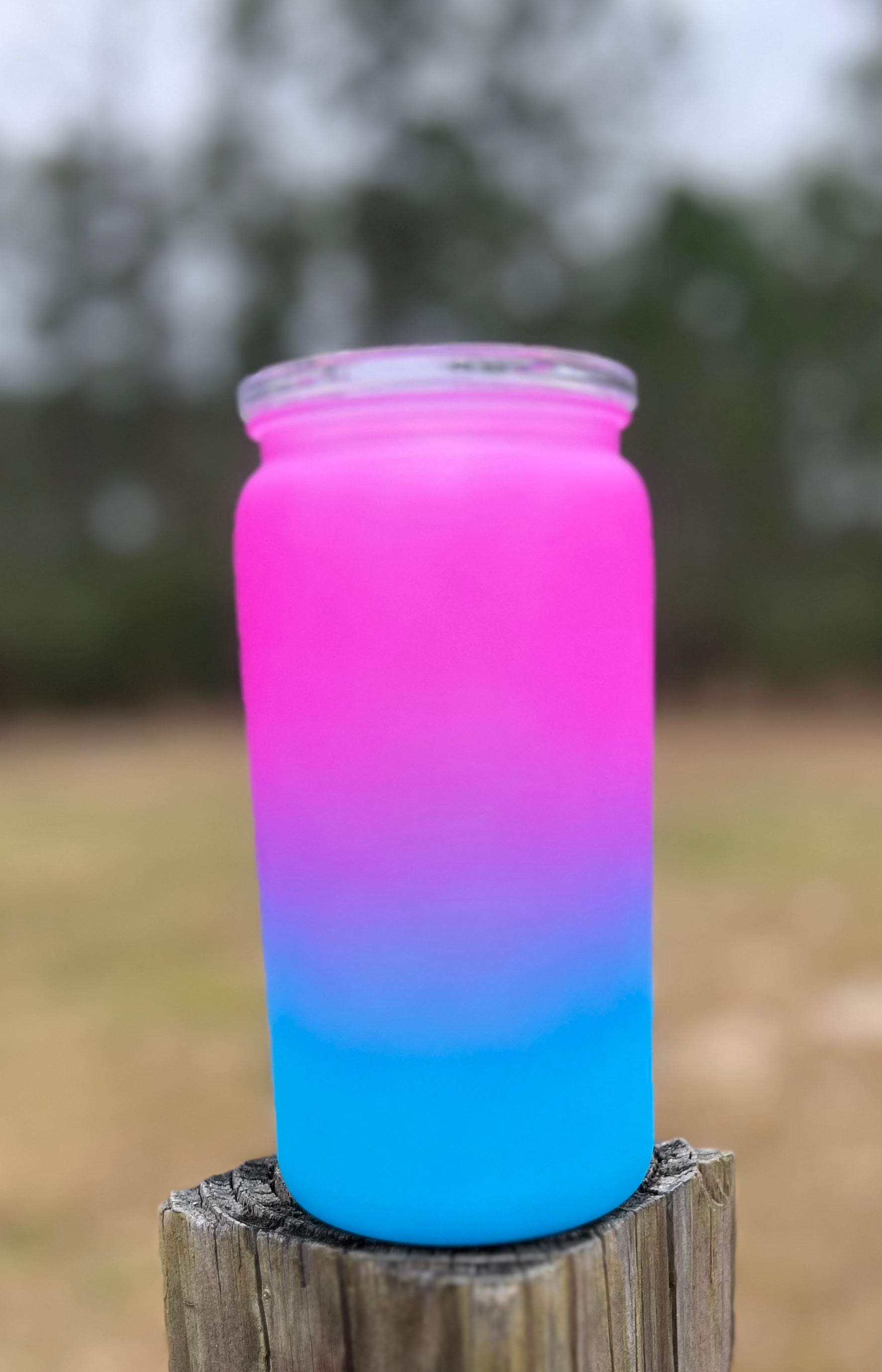 Ombré Dark Pink & Blue Plastic Cup