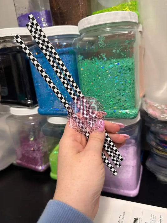 Checkered Straws - Individually