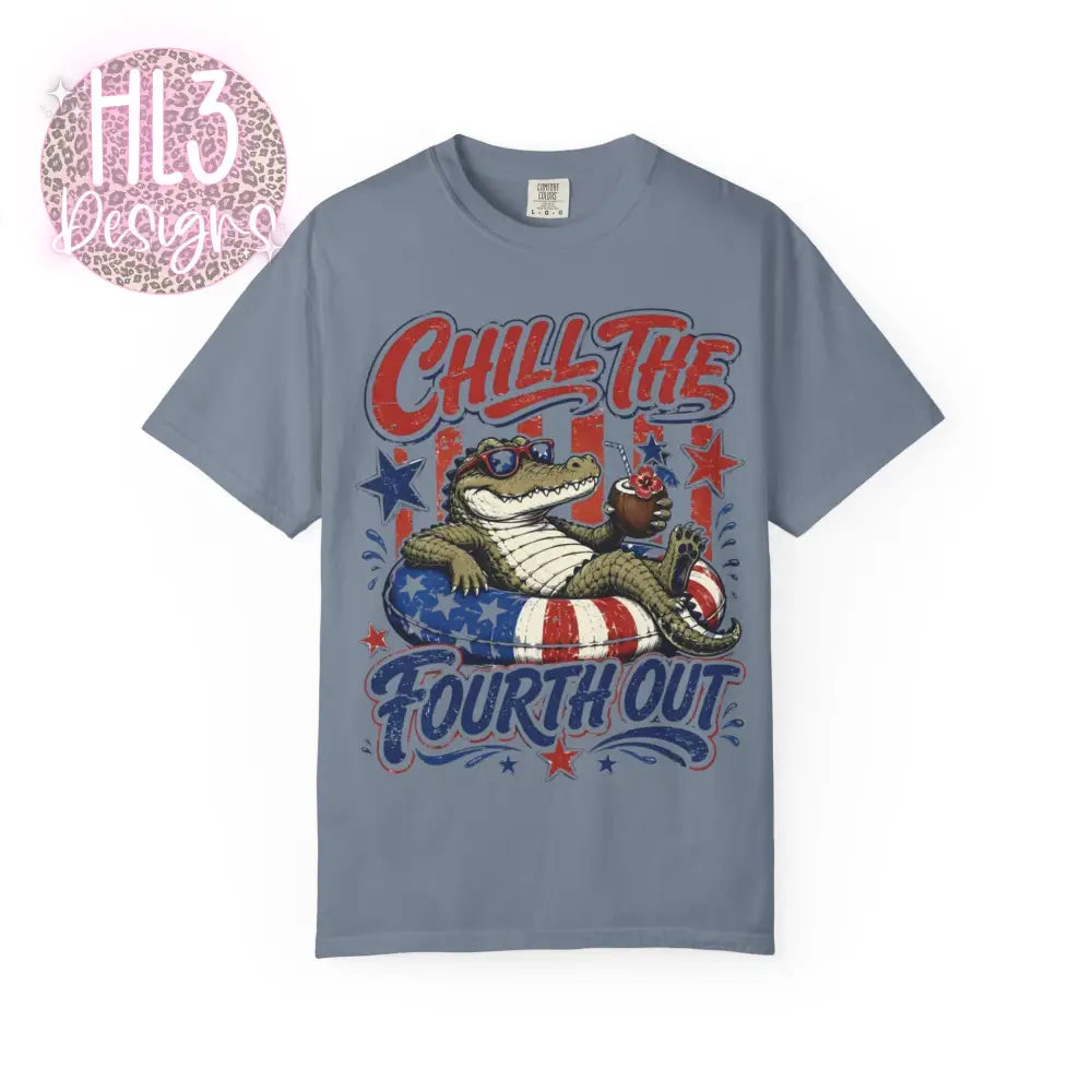 Chill The Fourth Out T-shirt - Blue Jean / S - T-Shirt