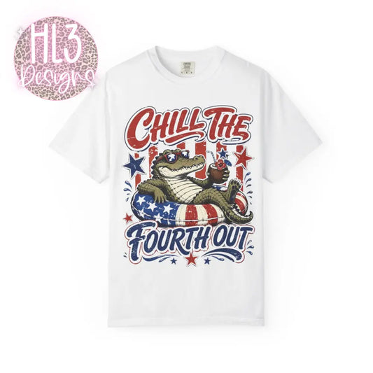 Chill The Fourth Out T-shirt - White / M - T-Shirt