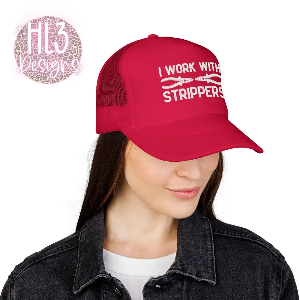 Electrician Funny Hat - I Work With Strippers - Hats