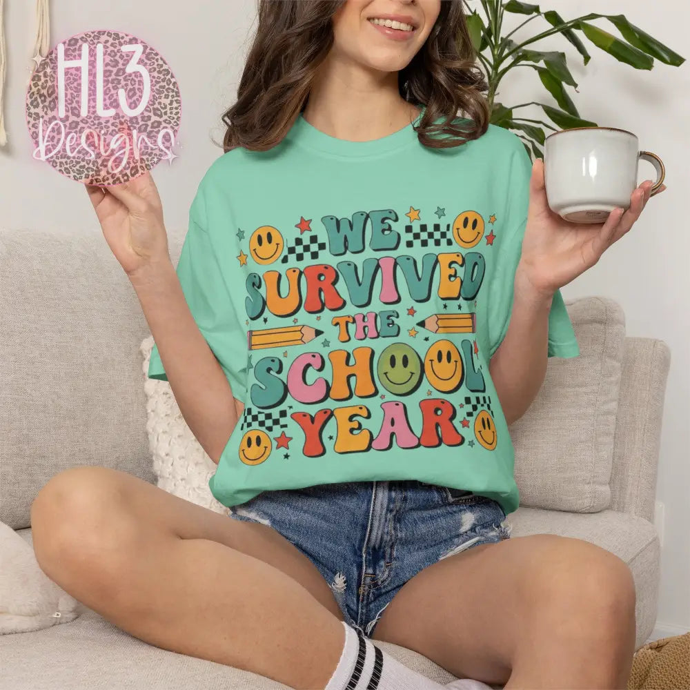End Of School Tee - Comfort Color - Island Reef / S - T-Shirt