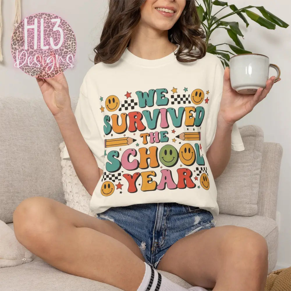 End Of School Tee - Comfort Color - Ivory / S - T-Shirt