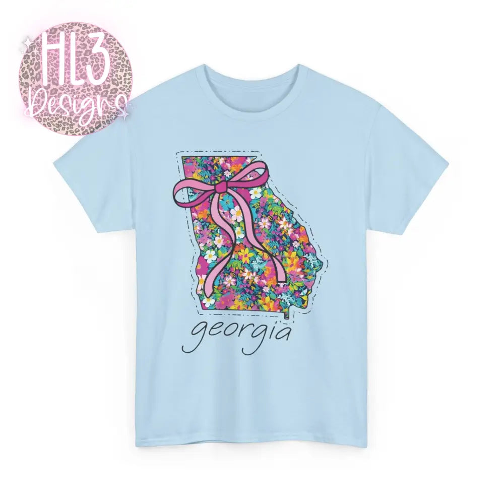 Georgia Floral Tee - Light Blue / S - T-Shirt