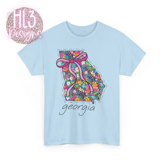 Georgia Floral Tee - Light Blue / S - T-Shirt
