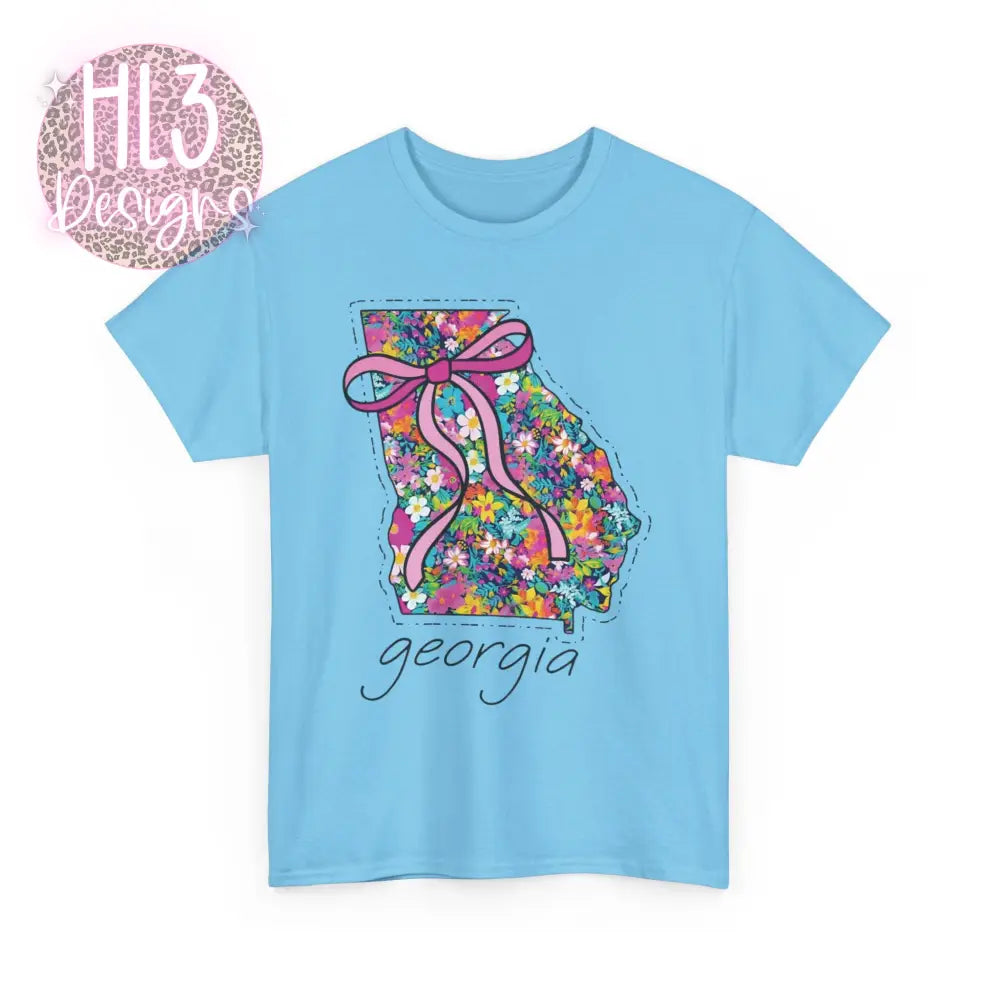 Georgia Floral Tee - Sky / S - T-Shirt