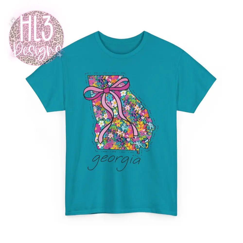 Georgia Floral Tee - Tropical Blue / S - T-Shirt