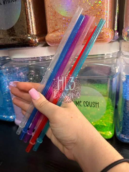 Glitter Straws - Clear