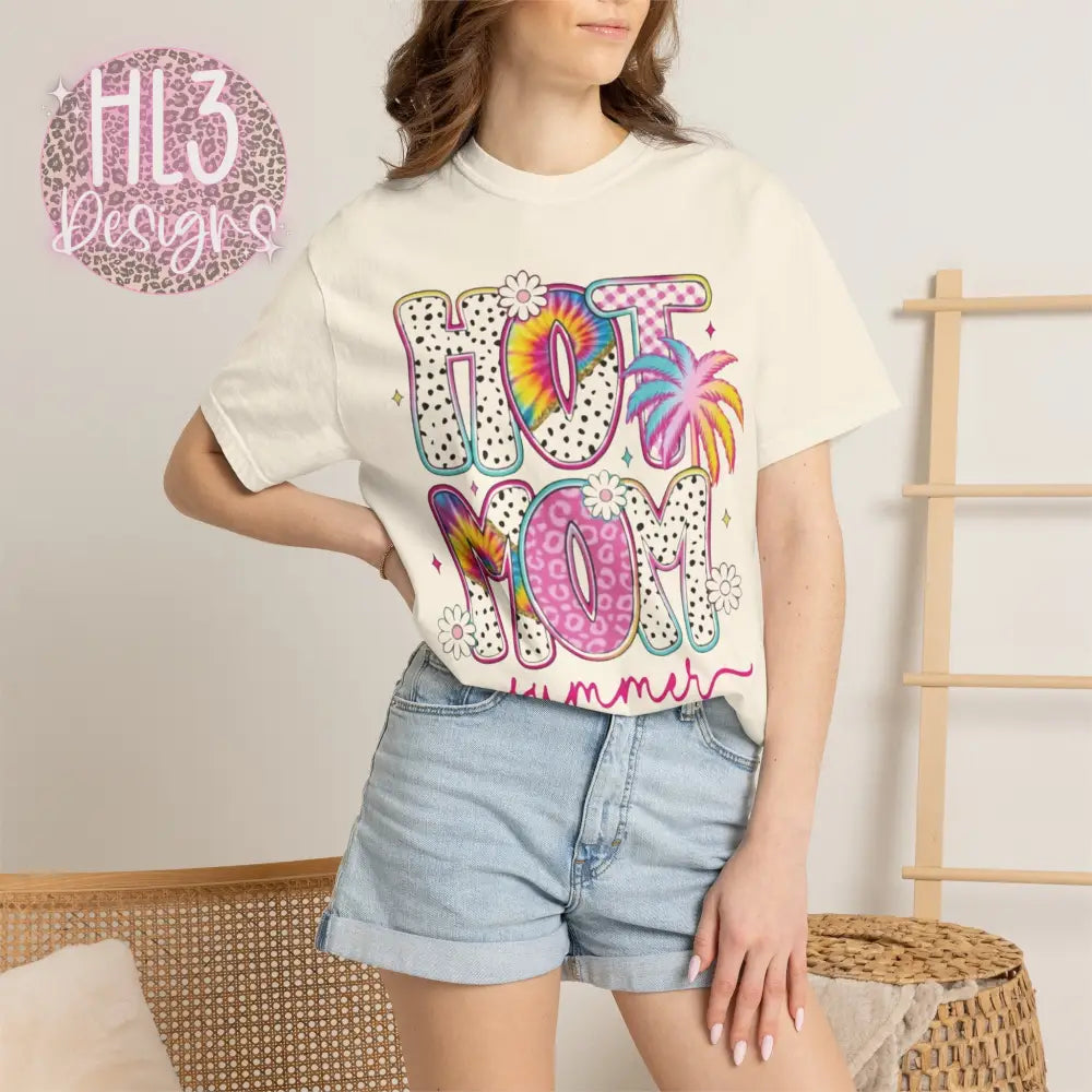 Hot Mom Summer Comfort Color Tee - Ivory / S - T-Shirt