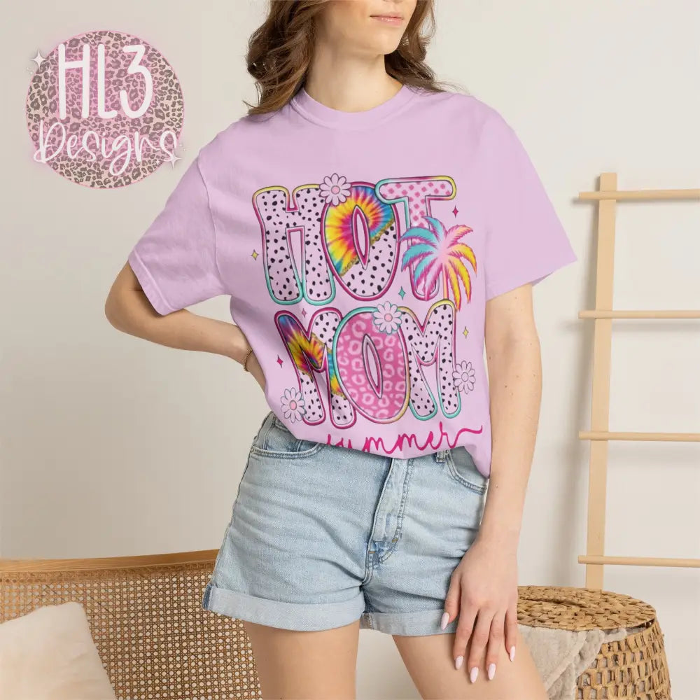 Hot Mom Summer Comfort Color Tee - Orchid / S - T-Shirt