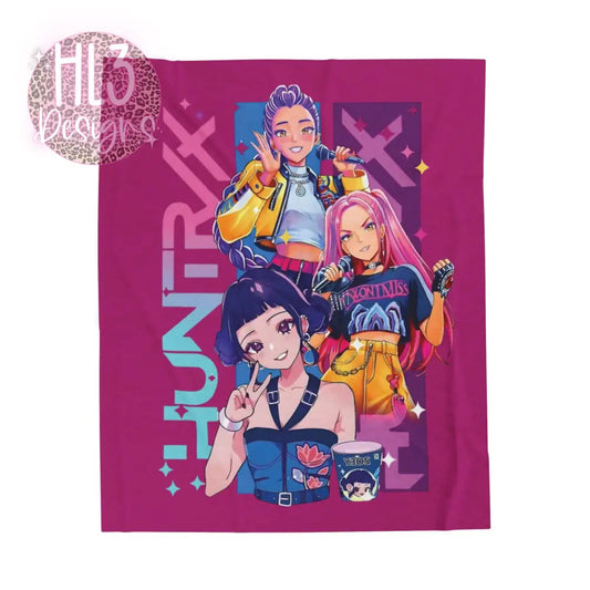 Kpop Demon Hunter Plush Blanket - 50’’ × 60’’ - All Over Prints