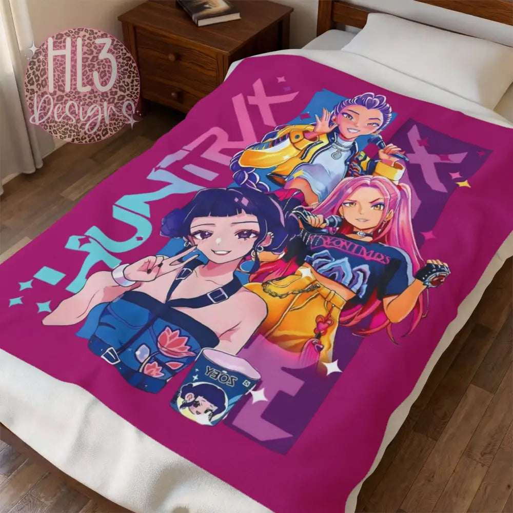 Kpop Demon Hunter Plush Blanket - 50’’ × 60’’ - All Over Prints