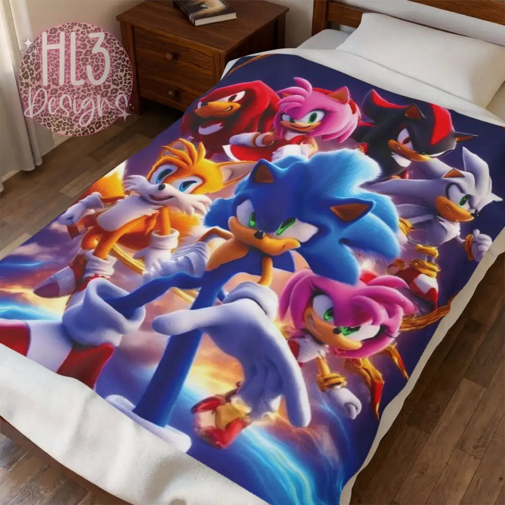 Large Sonic Blanket (4 foot x 5 foot) - 50’’ × 60’’ - All Over Prints