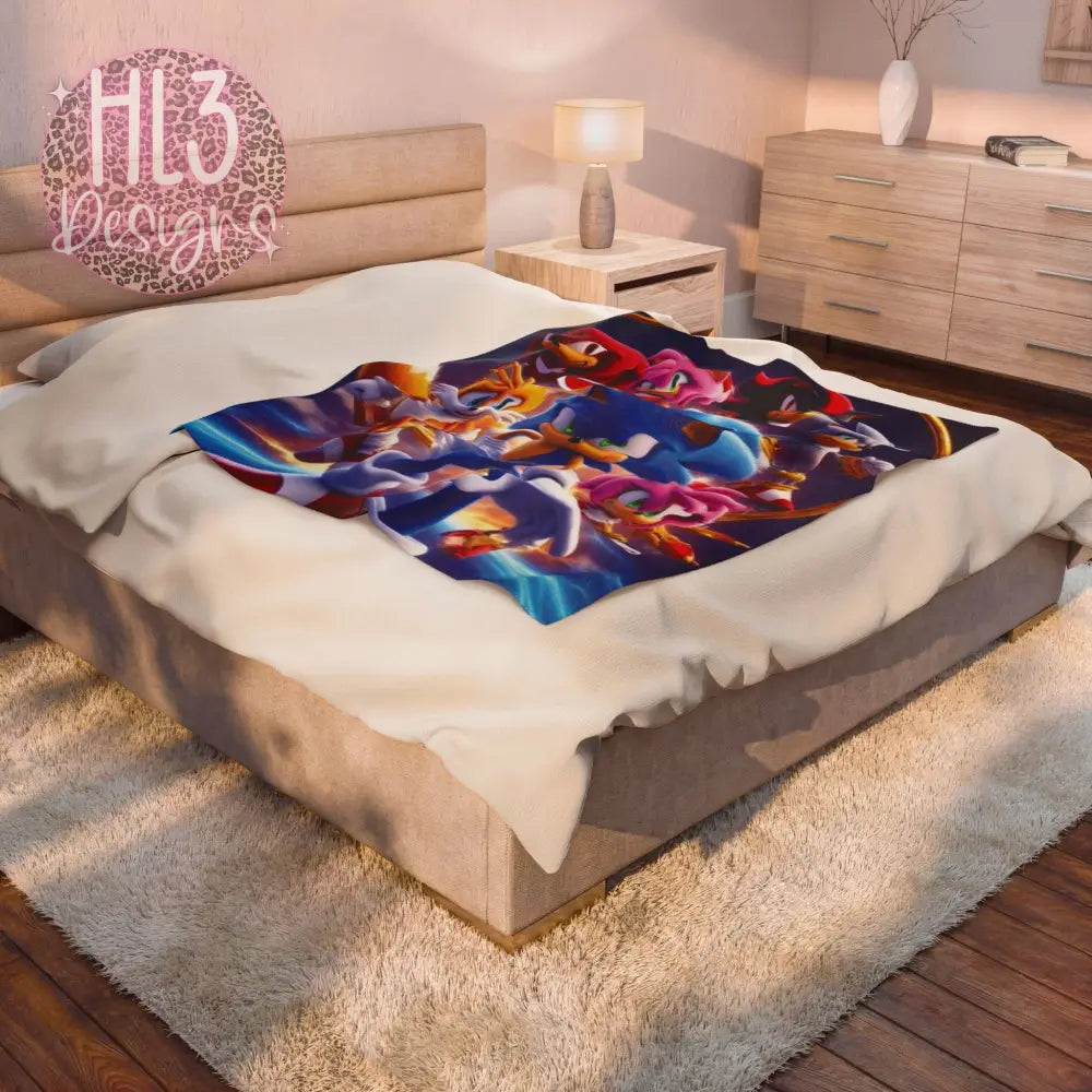 Large Sonic Blanket (4 foot x 5 foot) - 50’’ × 60’’ - All Over Prints