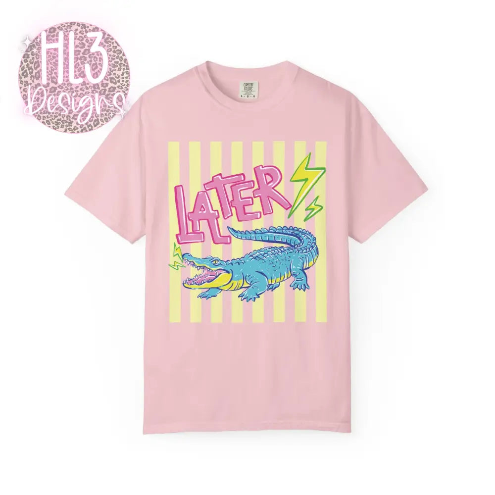 Later Gator After While Crocodile T-Shirt Comfort Color - Blossom / XL - T-Shirt