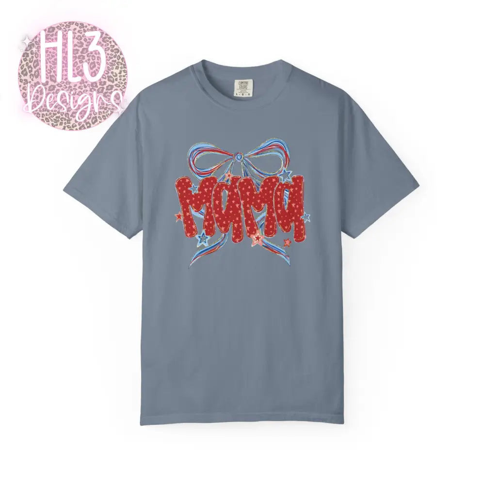 Mama 4th of July Comfort Color T-shirt - Blue Jean / S - T-Shirt