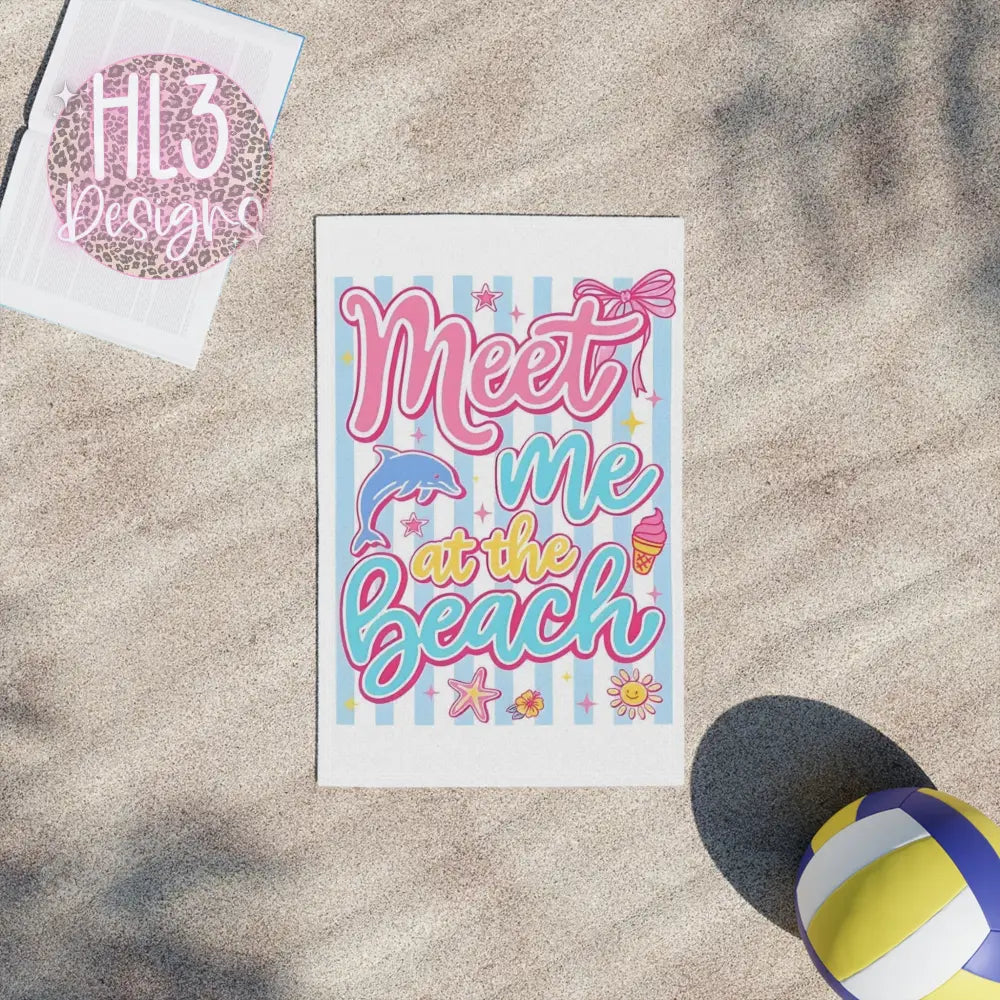 Meet Me At The Beach - Beach Towel - 18’’ x 27’’ - Home Decor