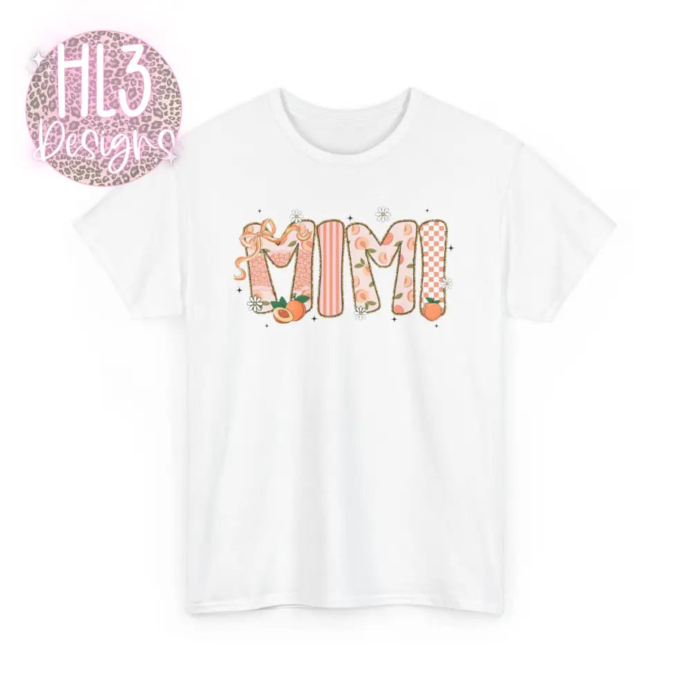 Mimi Peach Tee - White / S - T-Shirt