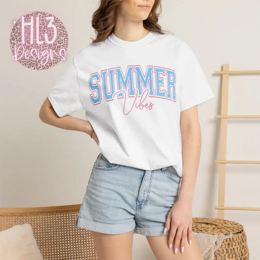 Summer Vibes Comfort Color Tee - White / S - T-Shirt
