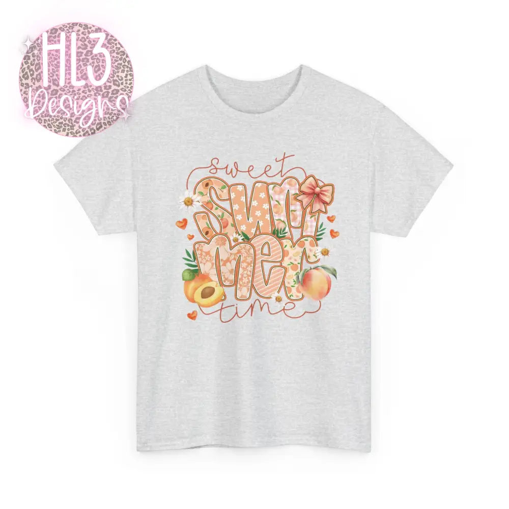 Sweet Summertime Peach Tee - Ash / S - T-Shirt