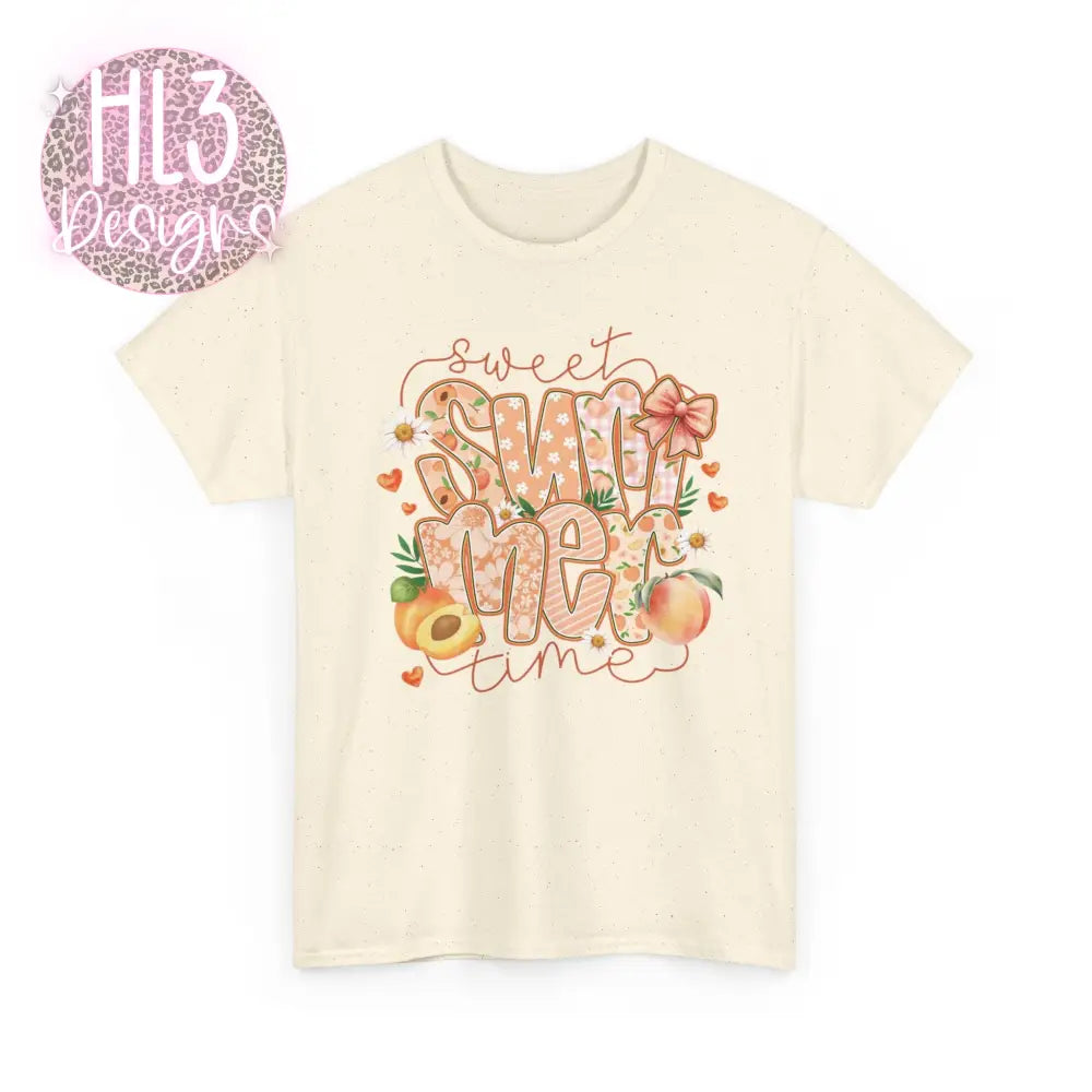 Sweet Summertime Peach Tee - Natural / S - T-Shirt