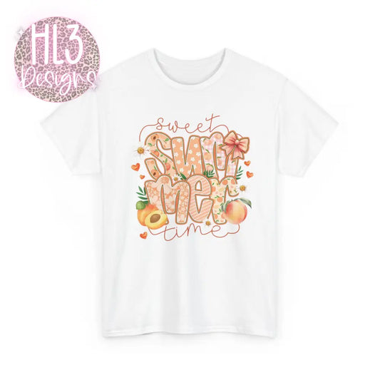 Sweet Summertime Peach Tee - White / S - T-Shirt