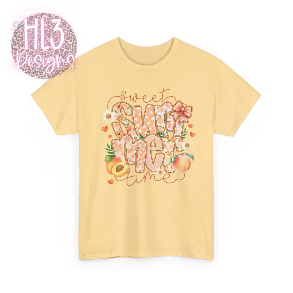 Sweet Summertime Peach Tee - Yellow Haze / S - T-Shirt
