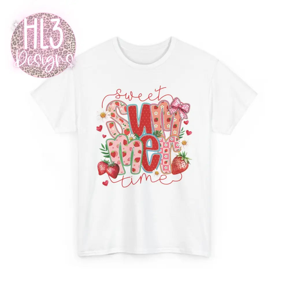Sweet Summertime Strawberry Tee - White / S - T-Shirt
