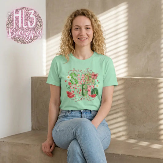 Sweet Summertime Watermelon Tee - Mint Green / S - T-Shirt