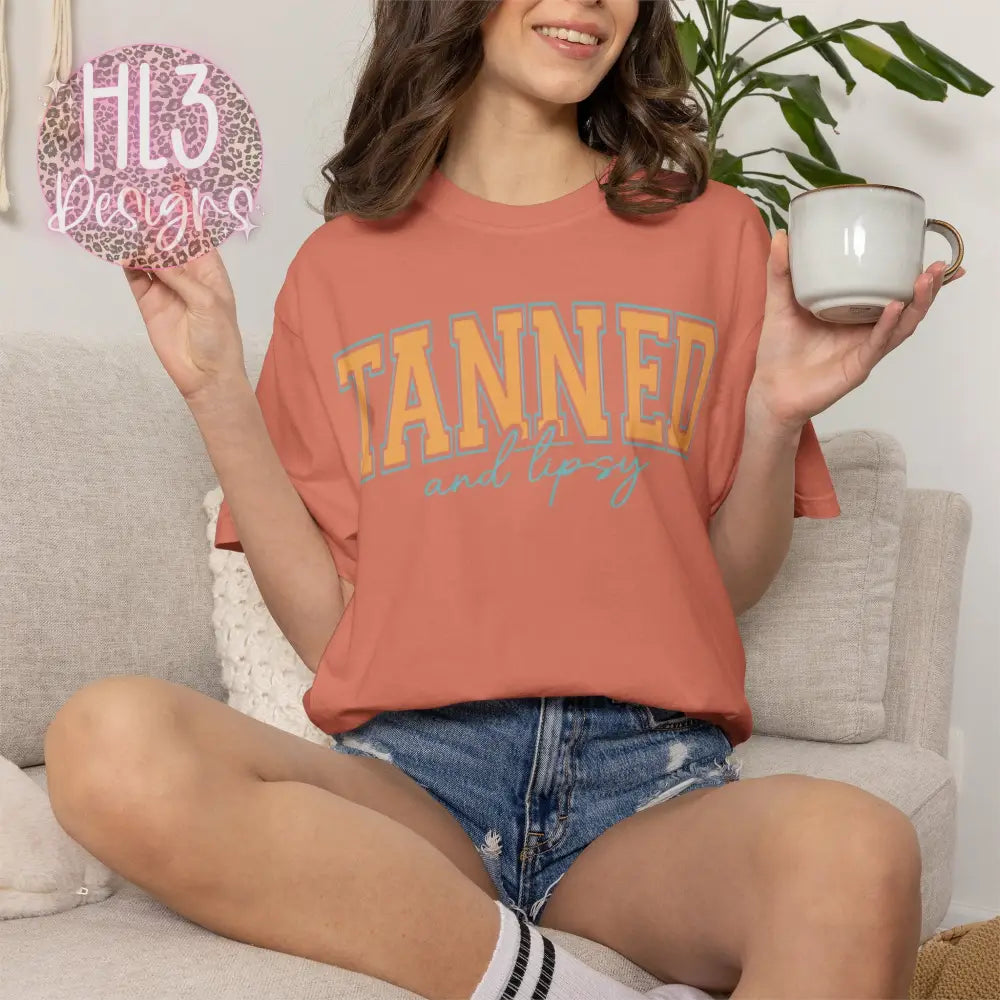 Tanned & Tipsy Comfort Color Tee - Terracotta / S - T-Shirt