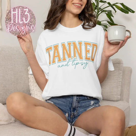 Tanned & Tipsy Comfort Color Tee - White / S - T-Shirt