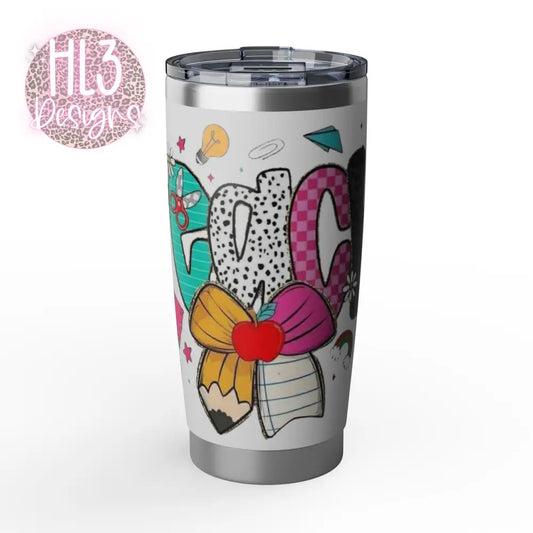 Teacher 20oz Stainless Steel Tumbler - White / 20oz - Mug