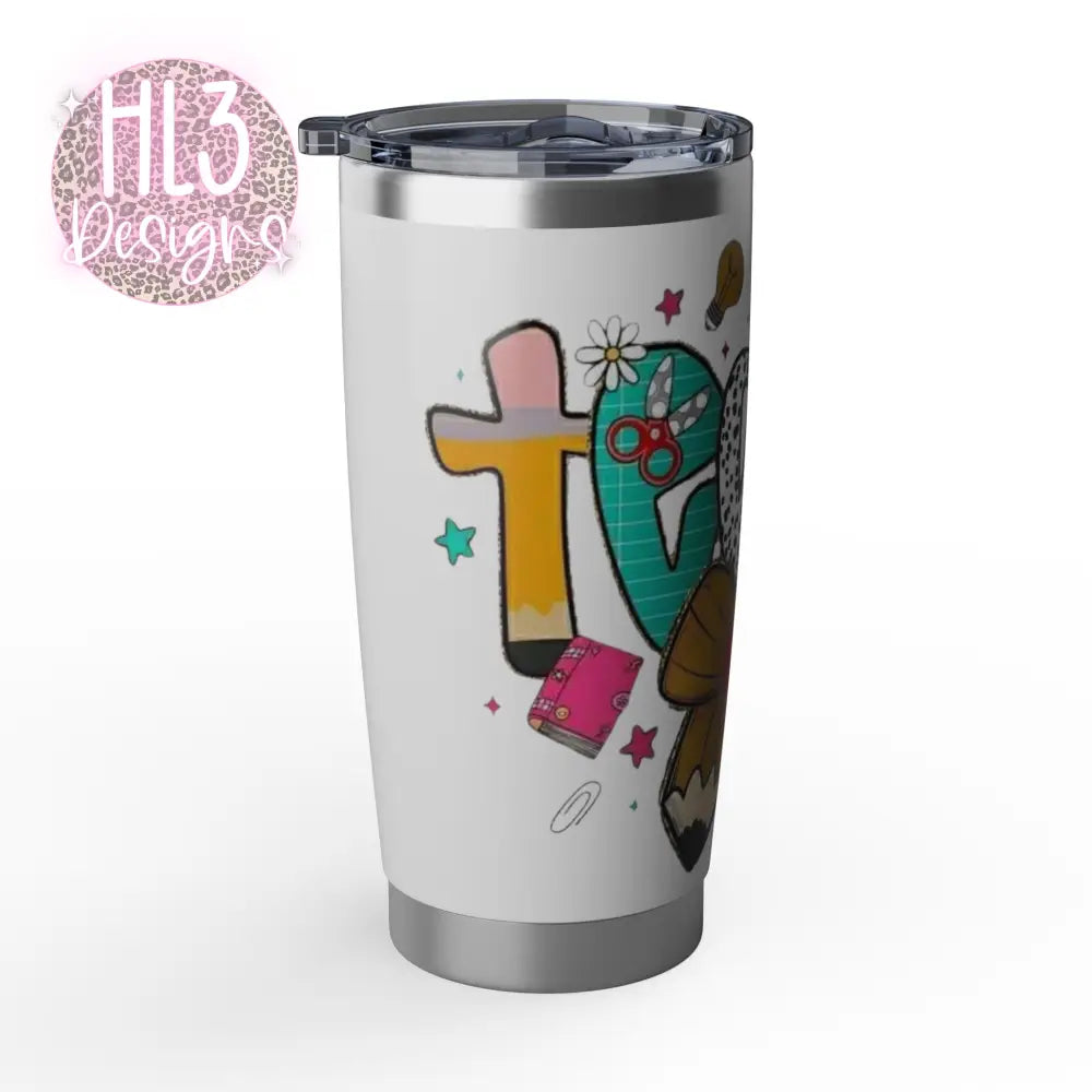 Teacher 20oz Stainless Steel Tumbler - White / 20oz - Mug