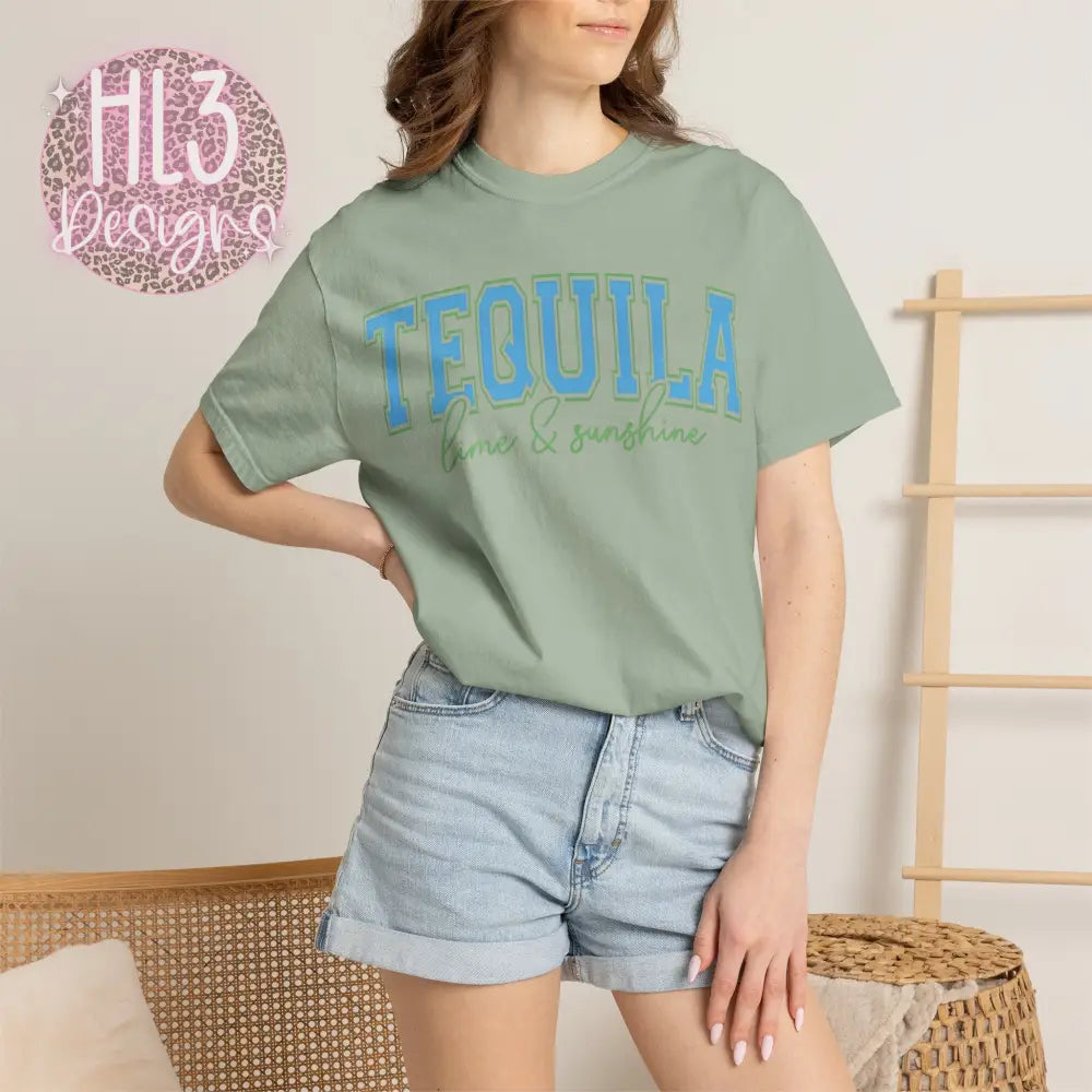 Tequila Lime & Sunshine Comfort Color Tee - Bay / S - T-Shirt