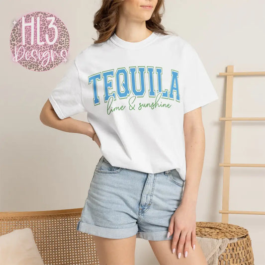 Tequila Lime & Sunshine Comfort Color Tee - White / S - T-Shirt
