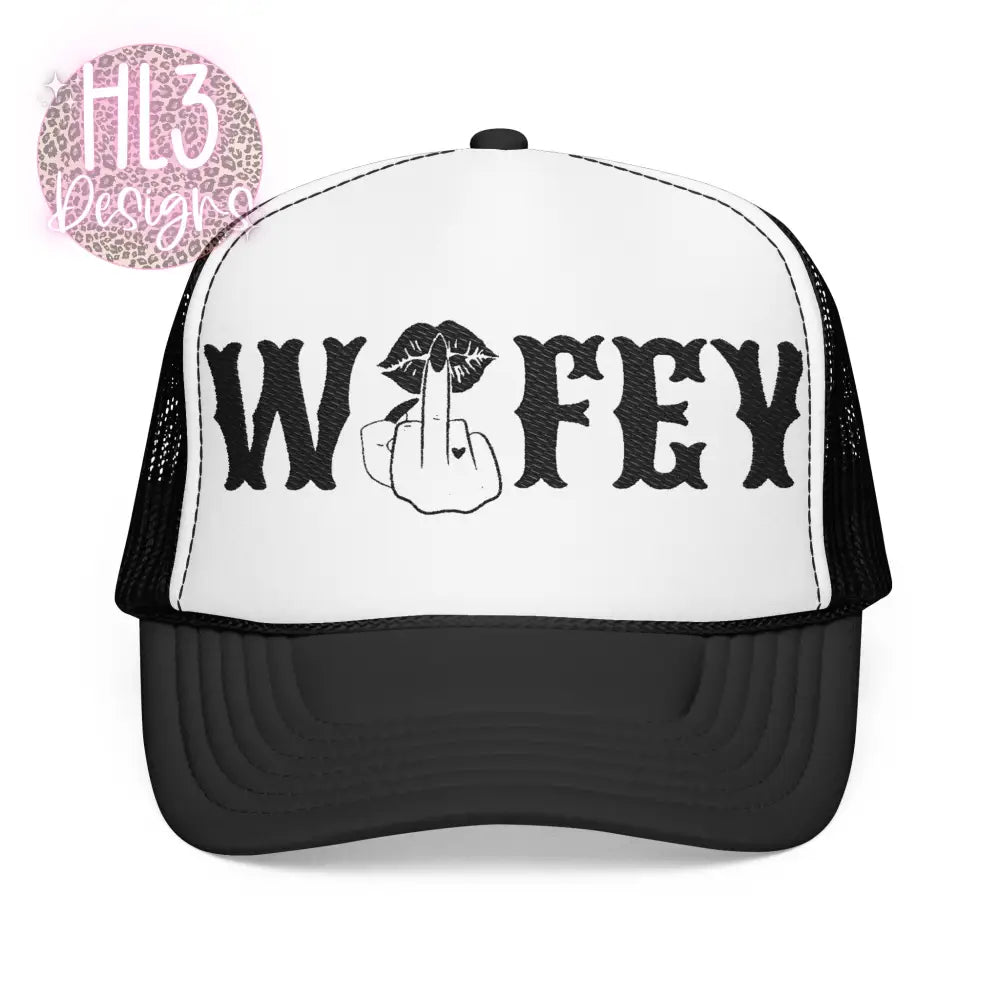 Wifey Trucker Hat - Black/White / One size - Hats