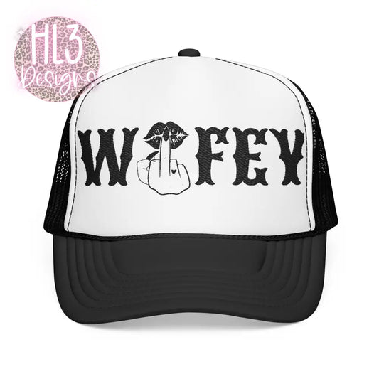 Wifey Trucker Hat - Black/White / One size - Hats