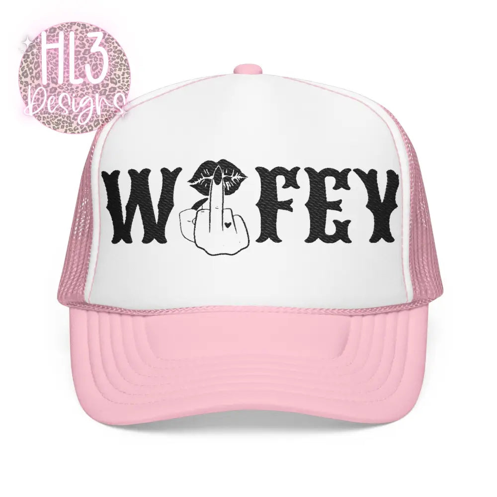 Wifey Trucker Hat - Light Pink/White / One size - Hats