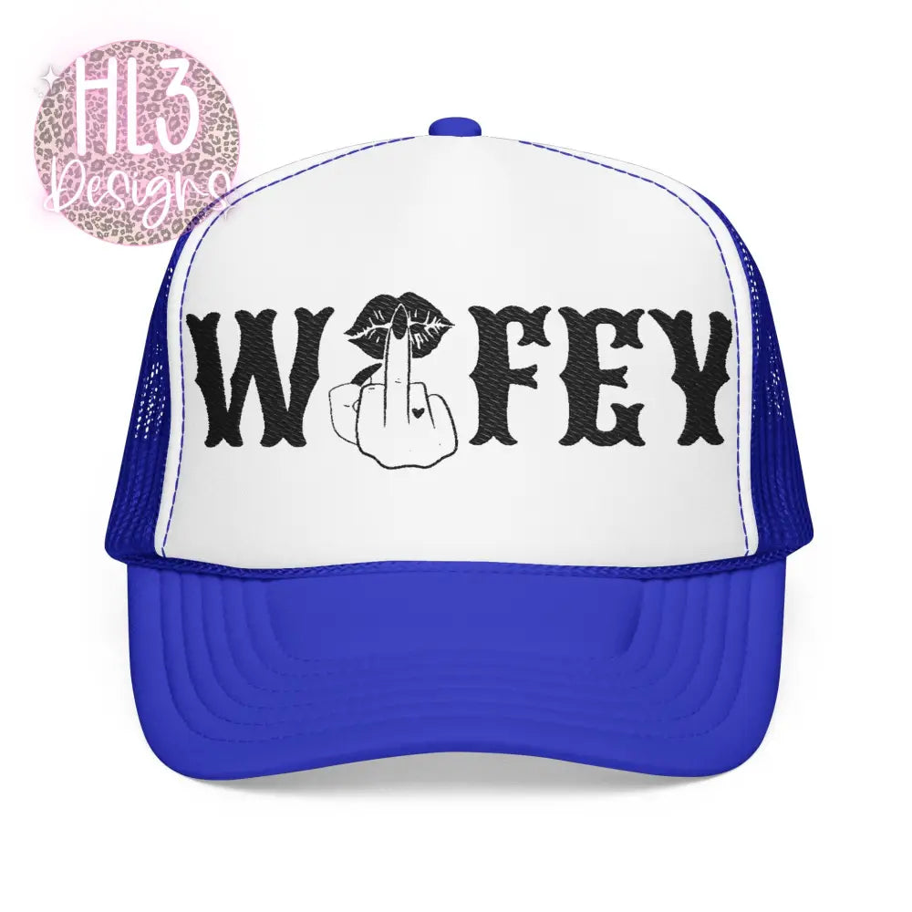 Wifey Trucker Hat - Royal / White / Royal / One size - Hats